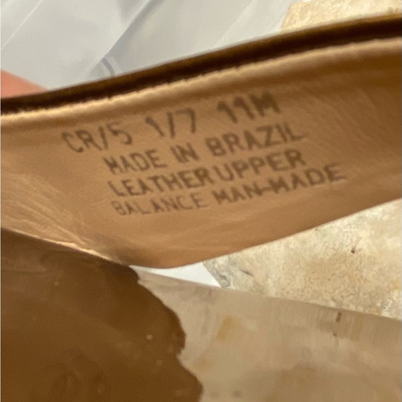 Sz 11 Franco Sarto Bronze Patent Leather Strappy Heeled Sandals - Picture 14 of 15